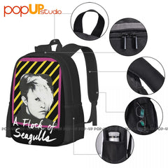Seagulls Neon Backpack Large Capacity Vintage Shopping Bag