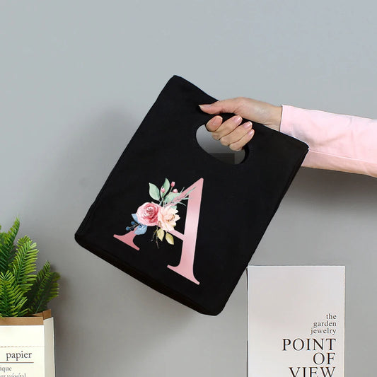 Portable Lunch Bag Cotton Picnic Food Bag Women Small Tote Style