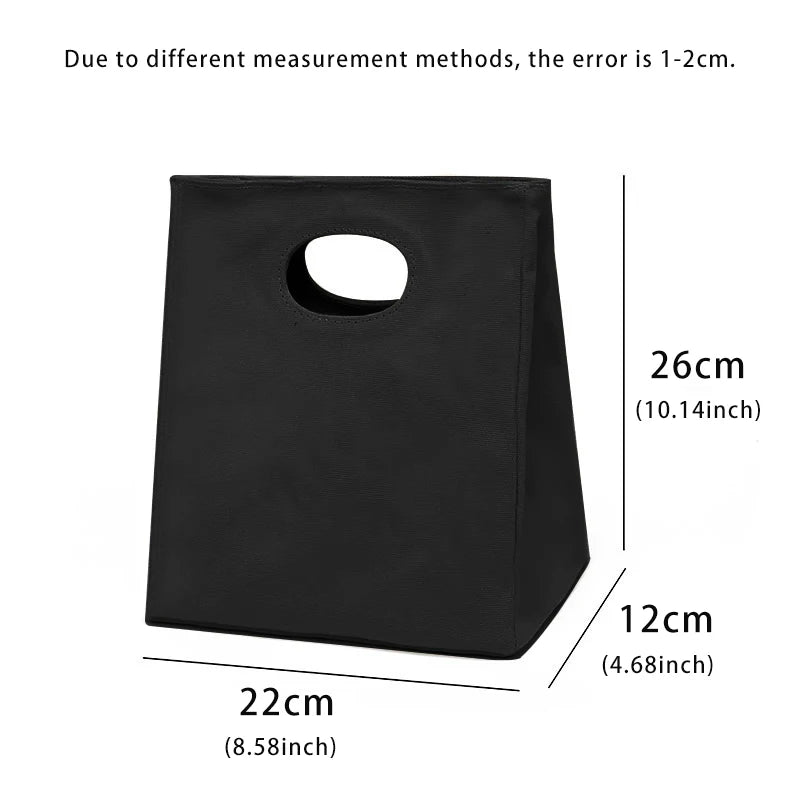 Portable Lunch Bag Cotton Picnic Food Bag Women Small Tote Style