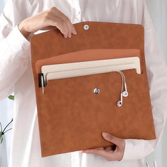 A4 PU Leather Business File Folder Large-capacity Organizer