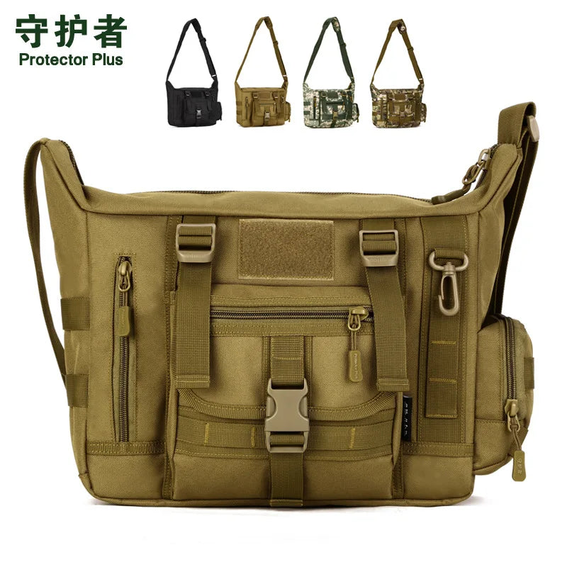 Nylon Waterproof Messenger Bag for iPad & 14-inch Laptop