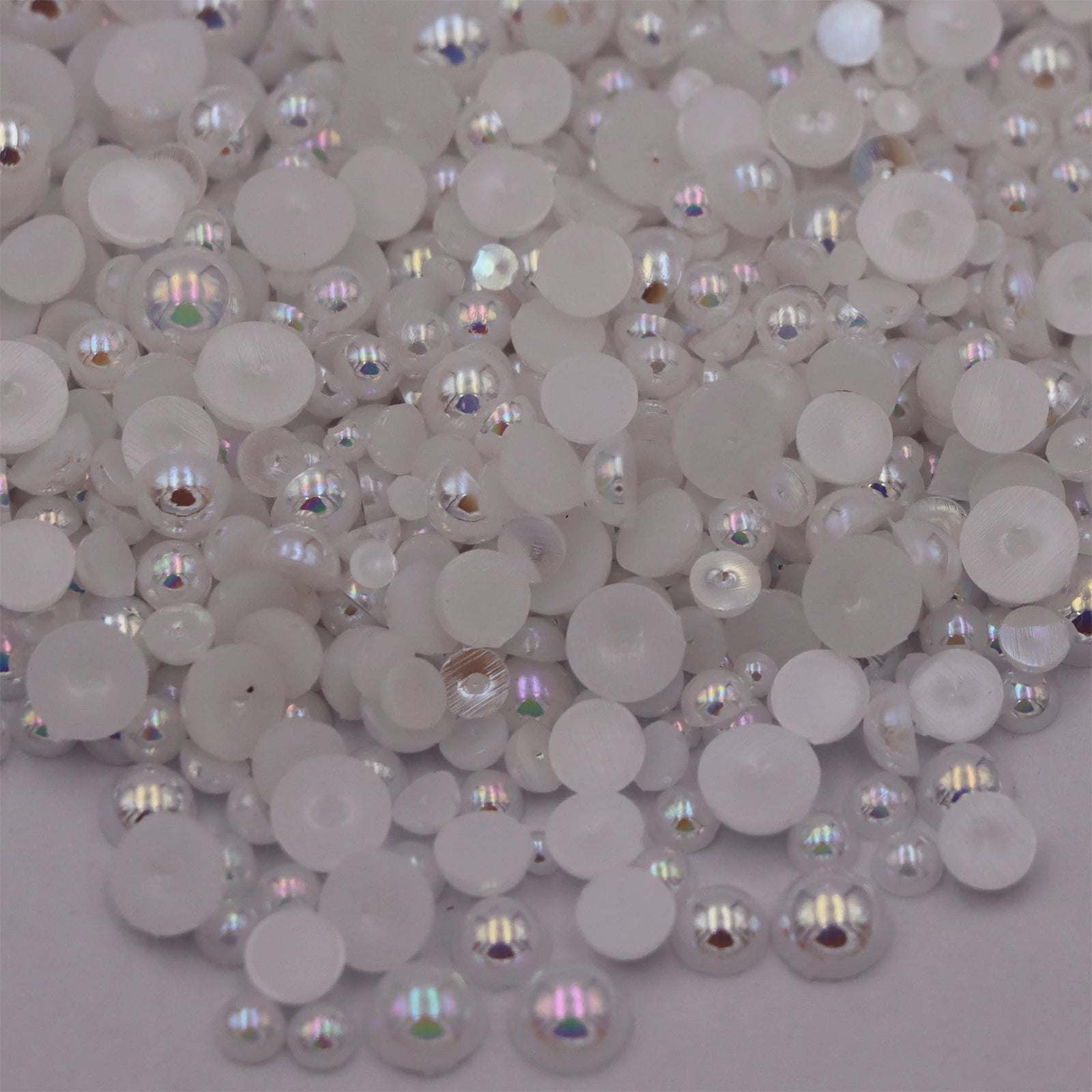 AB Pearls Half Round Resin Scrapbook Beads Flatback Plastic Glitters DIY