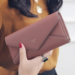 Women's Envelope Clutch Wallet Leather Long Phone Pocket