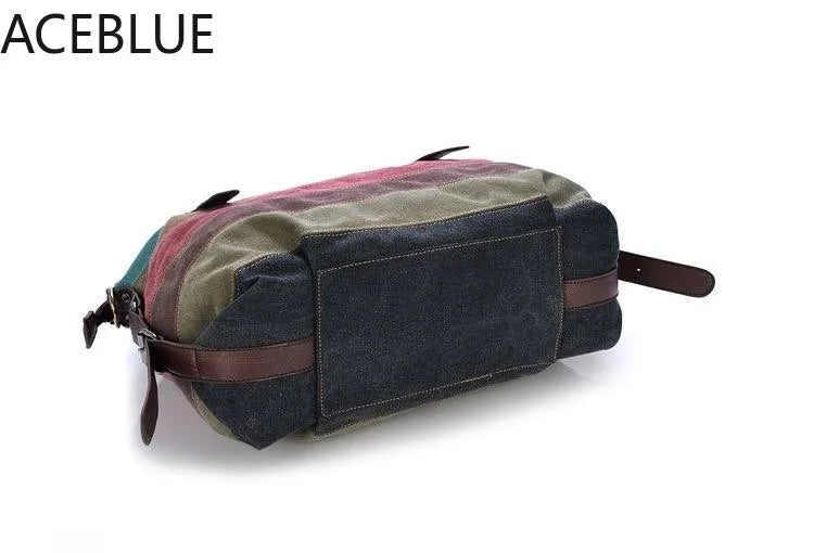 Striped Womens Handbag Patchwork Rainbow Shoulder Bag Casual Crossbody Bag