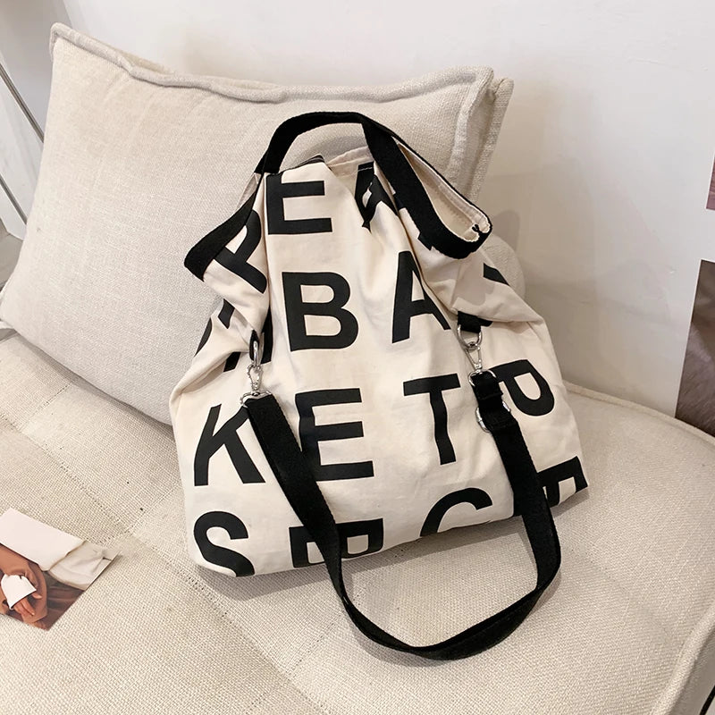 Canvas Crossbody Purse Large Capacity Shoulder Bag for Women