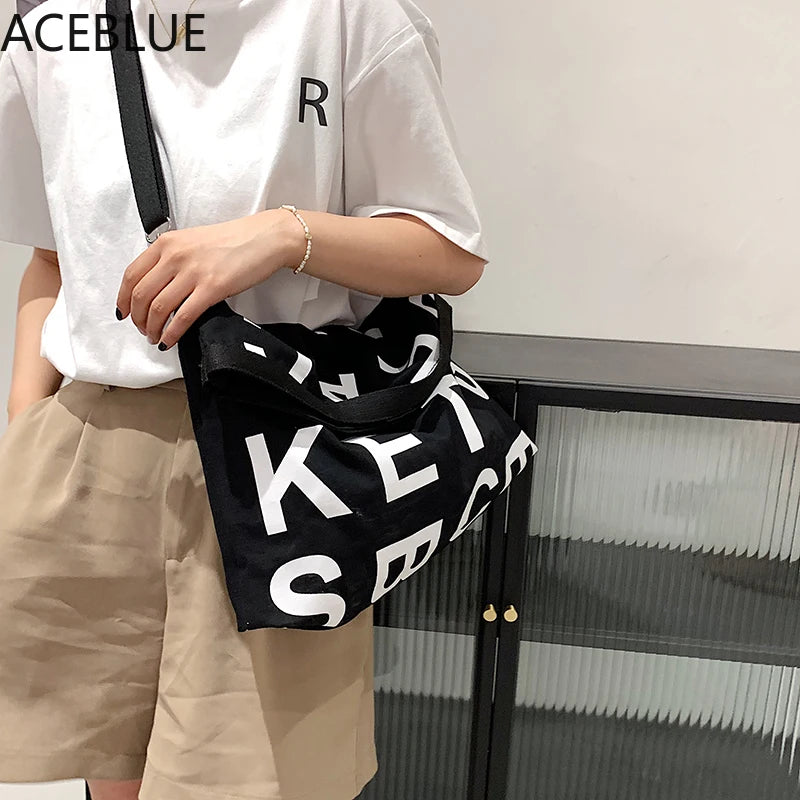 Canvas Crossbody Purse Large Capacity Shoulder Bag for Women