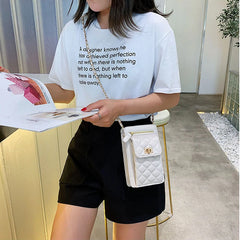 Shoulder Bags Purse Women Summer Small Bags Casual Diamonds Lattice Saddle Bags