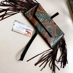 Vintage Tassel Waist Bags For Women Fanny Packs Pu Leather Lady Small Purses