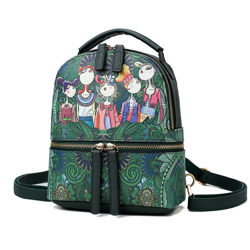 Female Pu Leather Backpack Women High School Backpacks For Teenage Girls