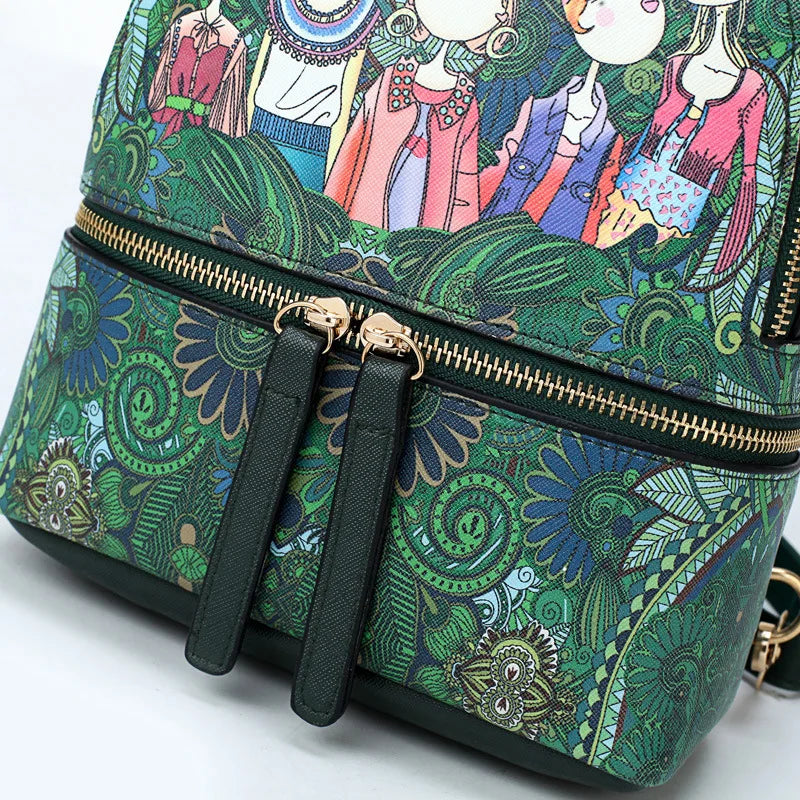 Female Pu Leather Backpack Women High School Backpacks For Teenage Girls