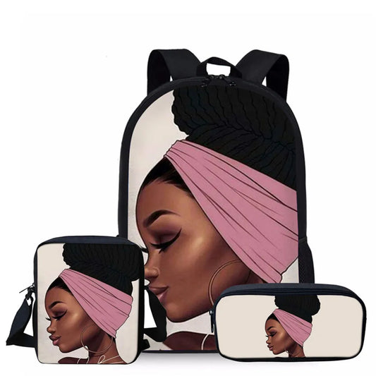 African Girls Printing Schoolbag for Teenager Girls and Boys