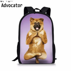 3D Animal Kids Backpack Cat Dog Print for Girls Boys Bagpack