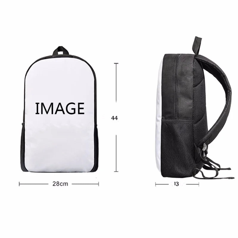 3D Wolf Dog Pattern School Backpack Boys Girls Bookbag Kids Rucksack