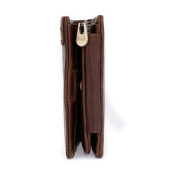 Men's Leather Clutch Wallet with Multi-Card Slots