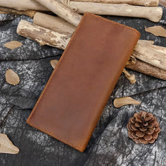 Crazy Horse Leather Men's Long Wallet