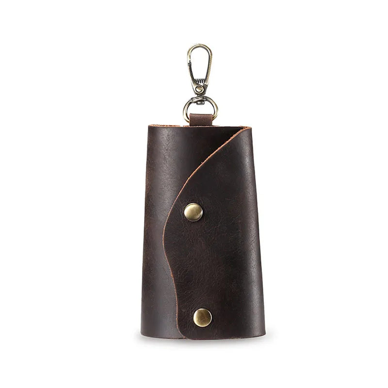 Crazy Horse Leather Key Case Waist Hanging Multifunction Keychain