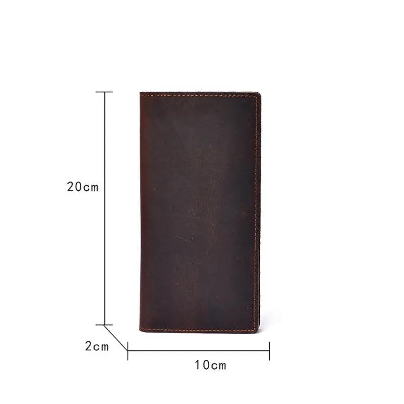 Men's Crazy Horse Leather Long Wallet