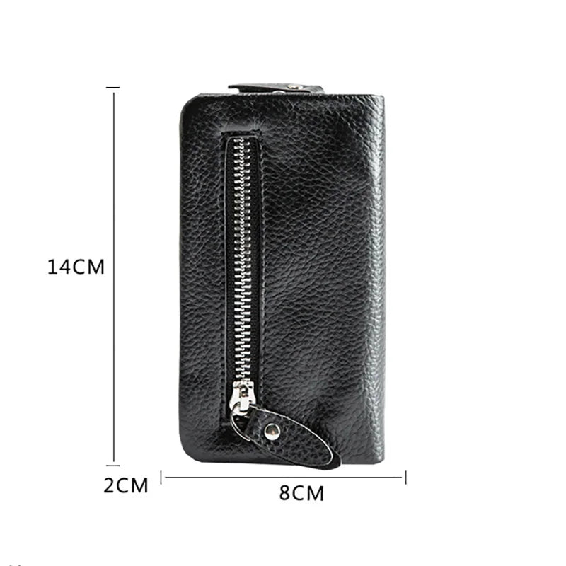 Men's Leather Large-Capacity Utility Key Collection Bag