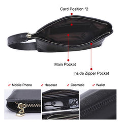 Ladies' Clutch Leather Phone Bag Cowhide Handbag