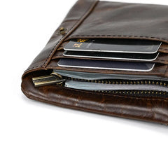 Oil Leather Wallet Coin Bag Multi-card Holder