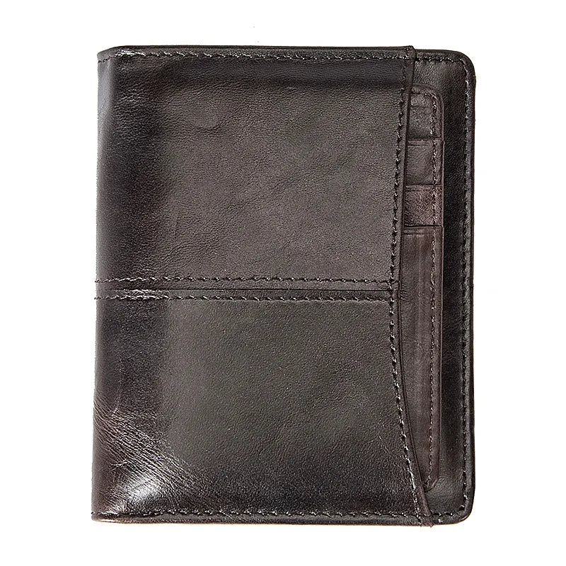 Men's Leather Wallet Short Money Clip Retro Design