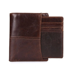 Men's Leather Wallet Short Money Clip Retro Design