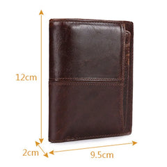 Men's Leather Wallet Short Money Clip Retro Design