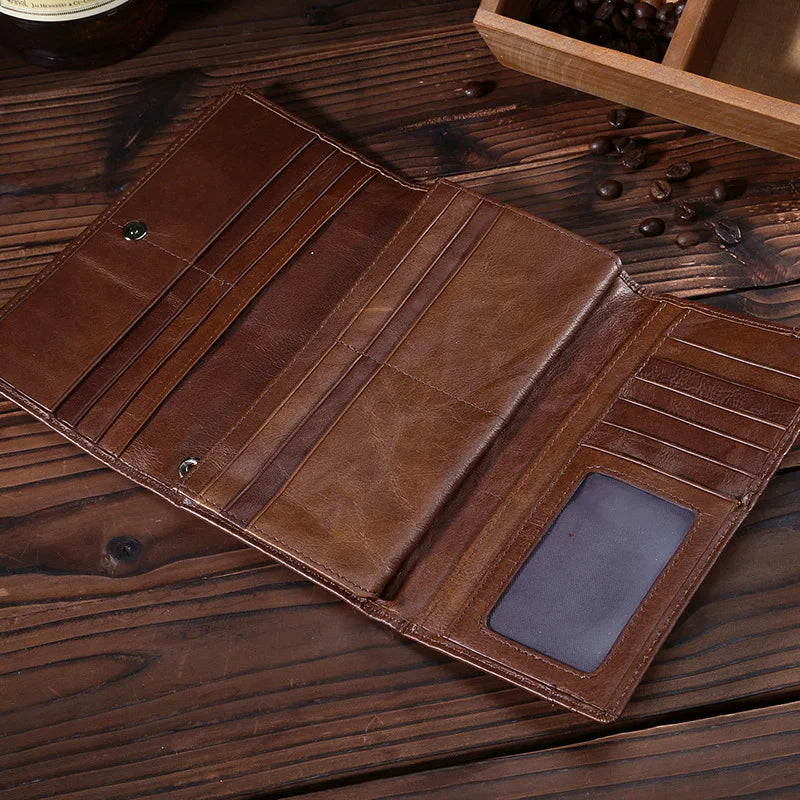 Vintage Style Cowhide Wallet Men's Casual Clutch