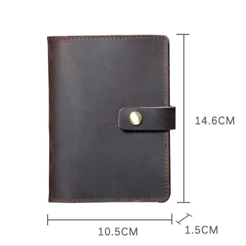 Cowhide Travel Passport Clip Multi-functional Ticket Clip Leather Document Bag