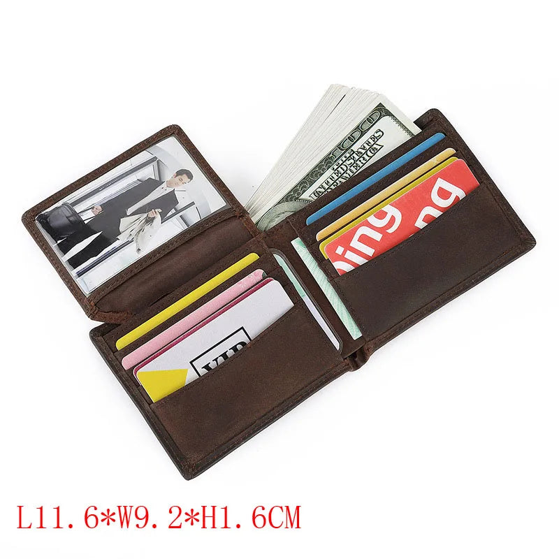 Crazy Horse Leather Wallet Dollar Wallet Men's Wallet