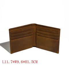 Men's Crazy Horse Leather Wallet Head Layer Cowhide Leather Men's Bag