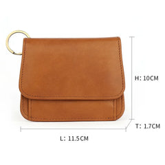 Zero Wallet Oil Wax Leather Ladies Small Purse RFID Pocket Handbag