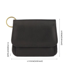 Zero Wallet Oil Wax Leather Ladies Small Purse RFID Pocket Handbag