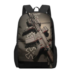 AK47 Handgun Bullets 3D Print Backpack for Boys Girls 16 Inch School Bag