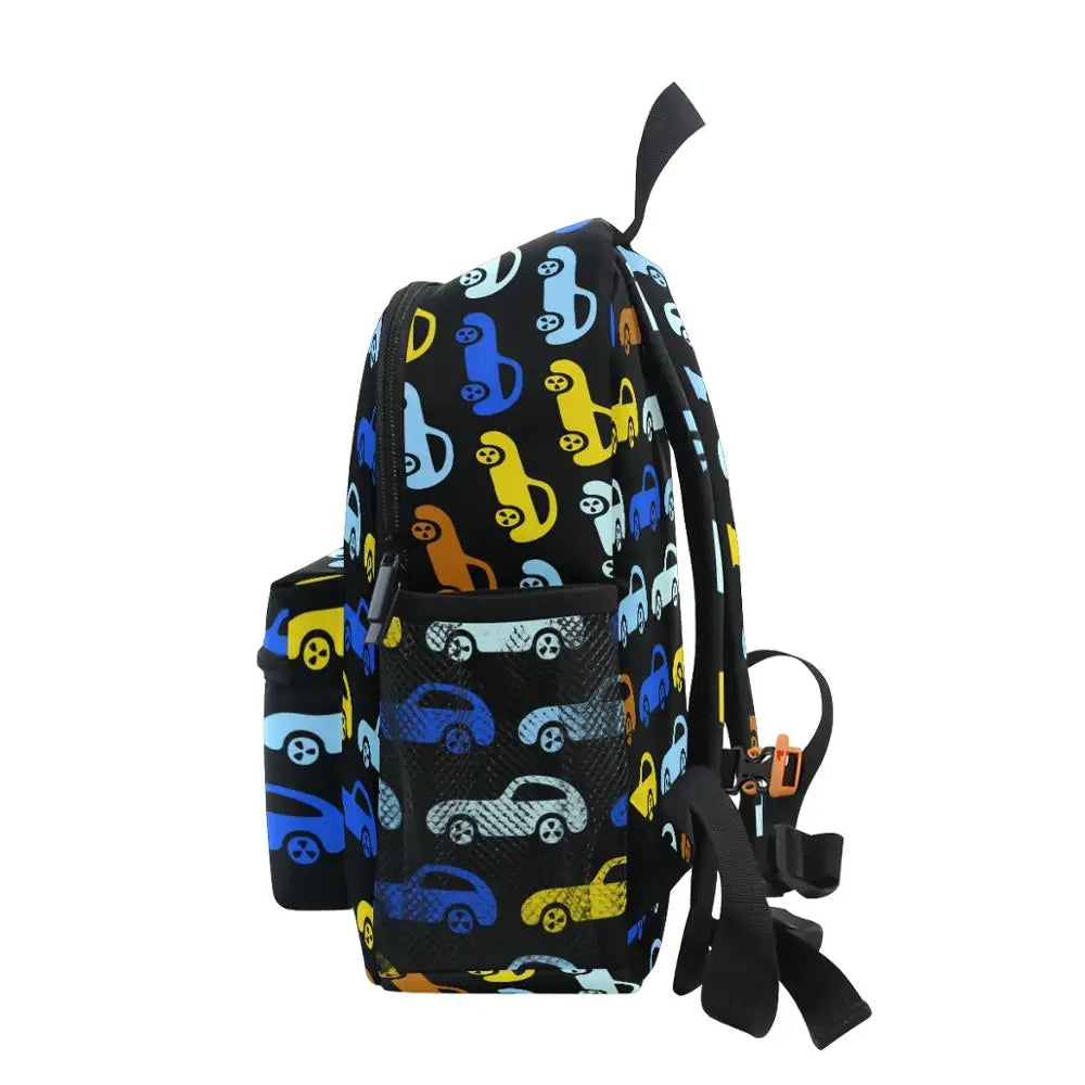 Girl's Car Cartoon Backpack for Ages 3-8