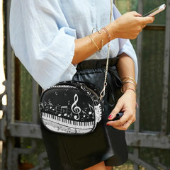 Music Note Piano Crossbody Bag Chain Messenger Shoulder Bag