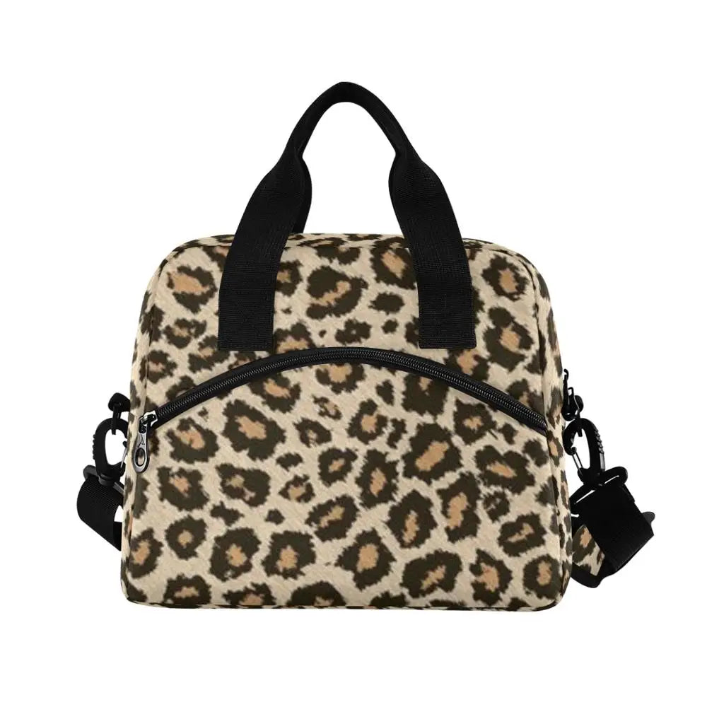 ALAZA Insulated Thermal Lunch Bag Leopard Print Tote Box