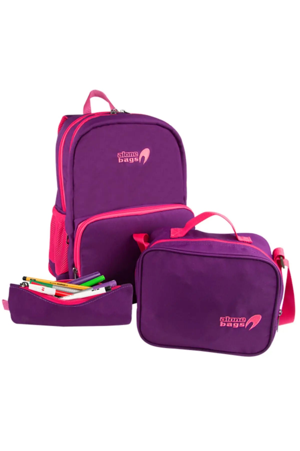Sequins Unicorn School Backpack Set for Girls with Lunch Bag