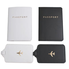 Solid Airplane Passport Cover Luggage Tag Couple wedding Passport Cover Case