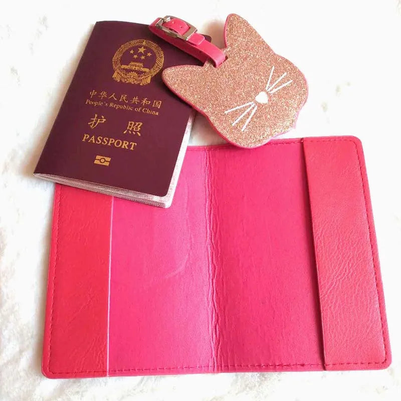 Shining Cat Passport Cover & Luggage Tag Set