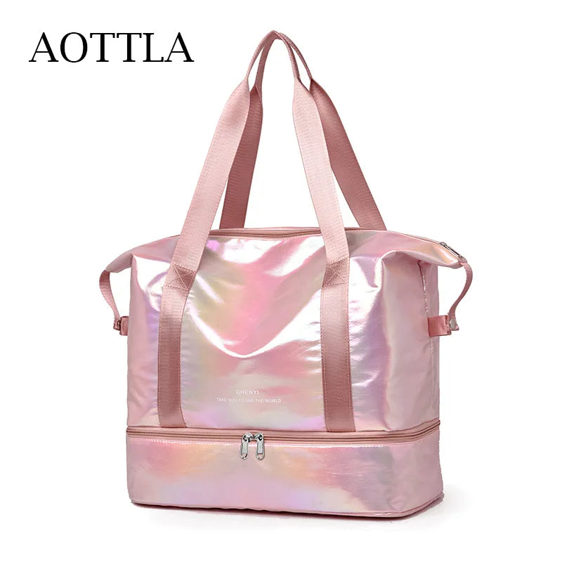 Large Capacity Women's Shoulder Bag Nylon Top Handle Casual Sports Bag