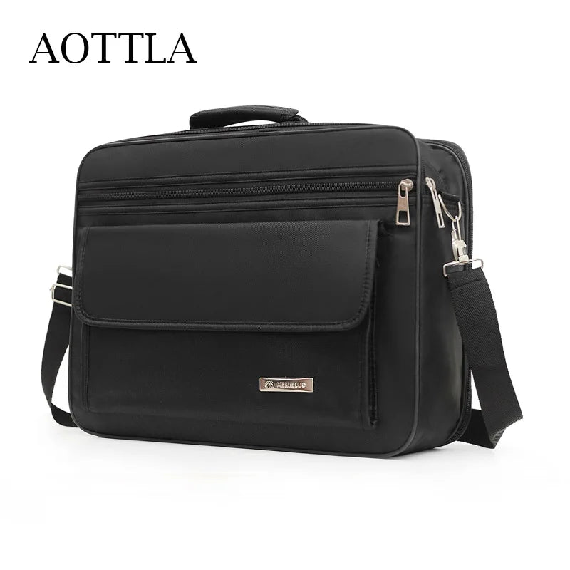 Men's 17in Briefcase Handbag Large Capacity Business & Casual Shoulder Bag