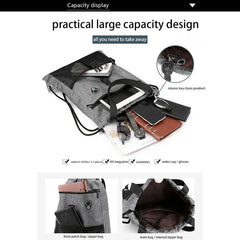 Grey Drawstring Bag Gym With Pockets Sports Sack