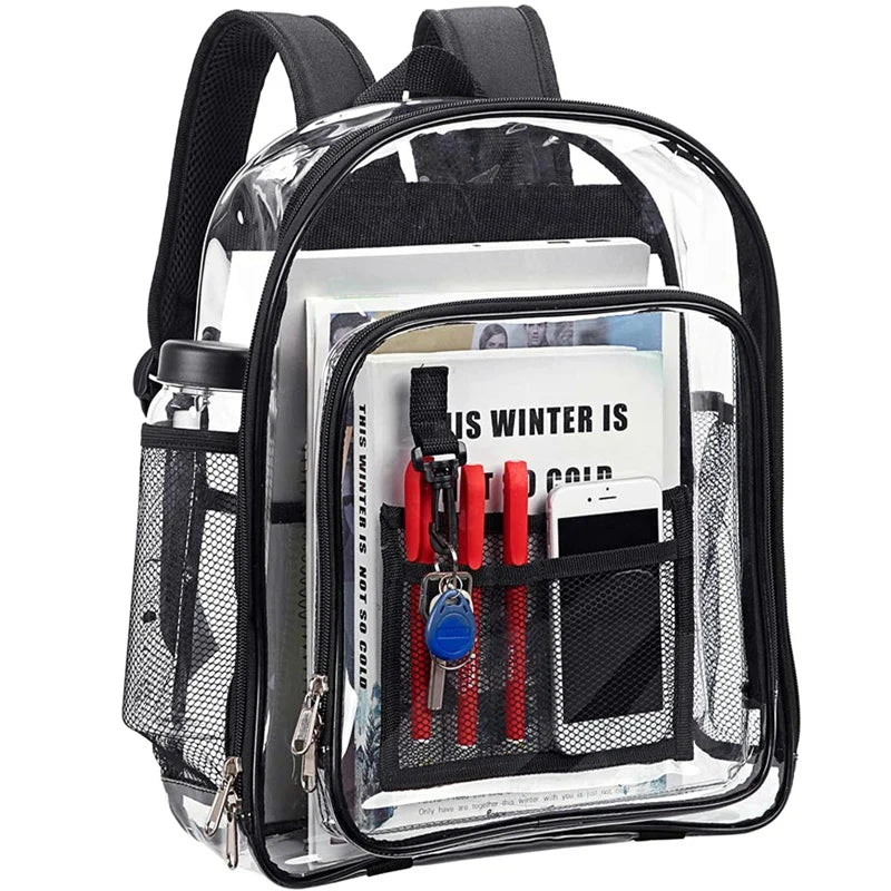 ASDS-Heavy Duty Clear Backpack,Security Transparent School Backpack
