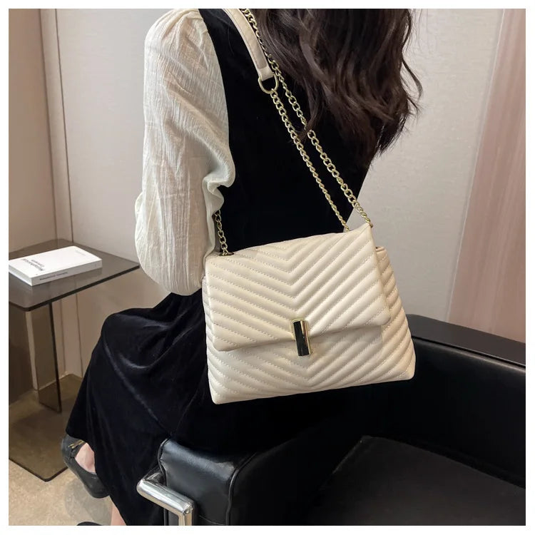 ASHINE V Striped Women Bags Wave Pattern Purses and Handbags