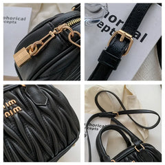 ASHINE Puffy Padded Handheld Bags Women Ruched Crossbody Bag