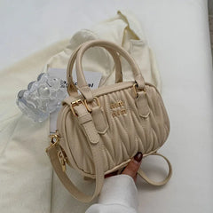 ASHINE Puffy Padded Handheld Bags Women Ruched Crossbody Bag