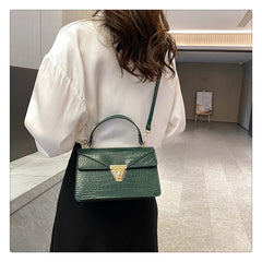 ASHINE Crocodile Shoulder Messenger Bag For Women Stone Pattern Hand Bags