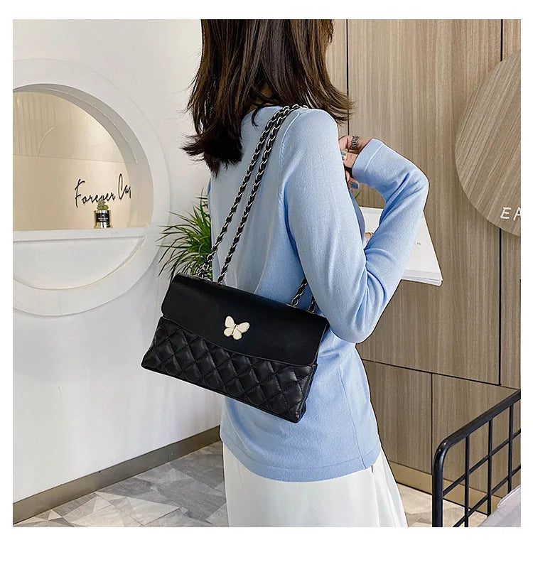 ASHINE Small Clutch Bag Chains Butterfly Handbag for Women