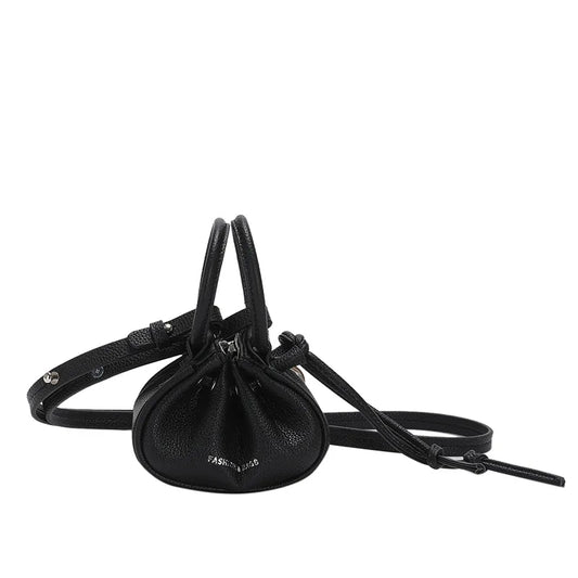 ASHINE Drawstring Mini Bag PU Sling Shoulder Lipstick Keys Earphone Purse